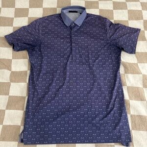 Men's Greyson Short Sleeve Purple Patterned Polo Shirt